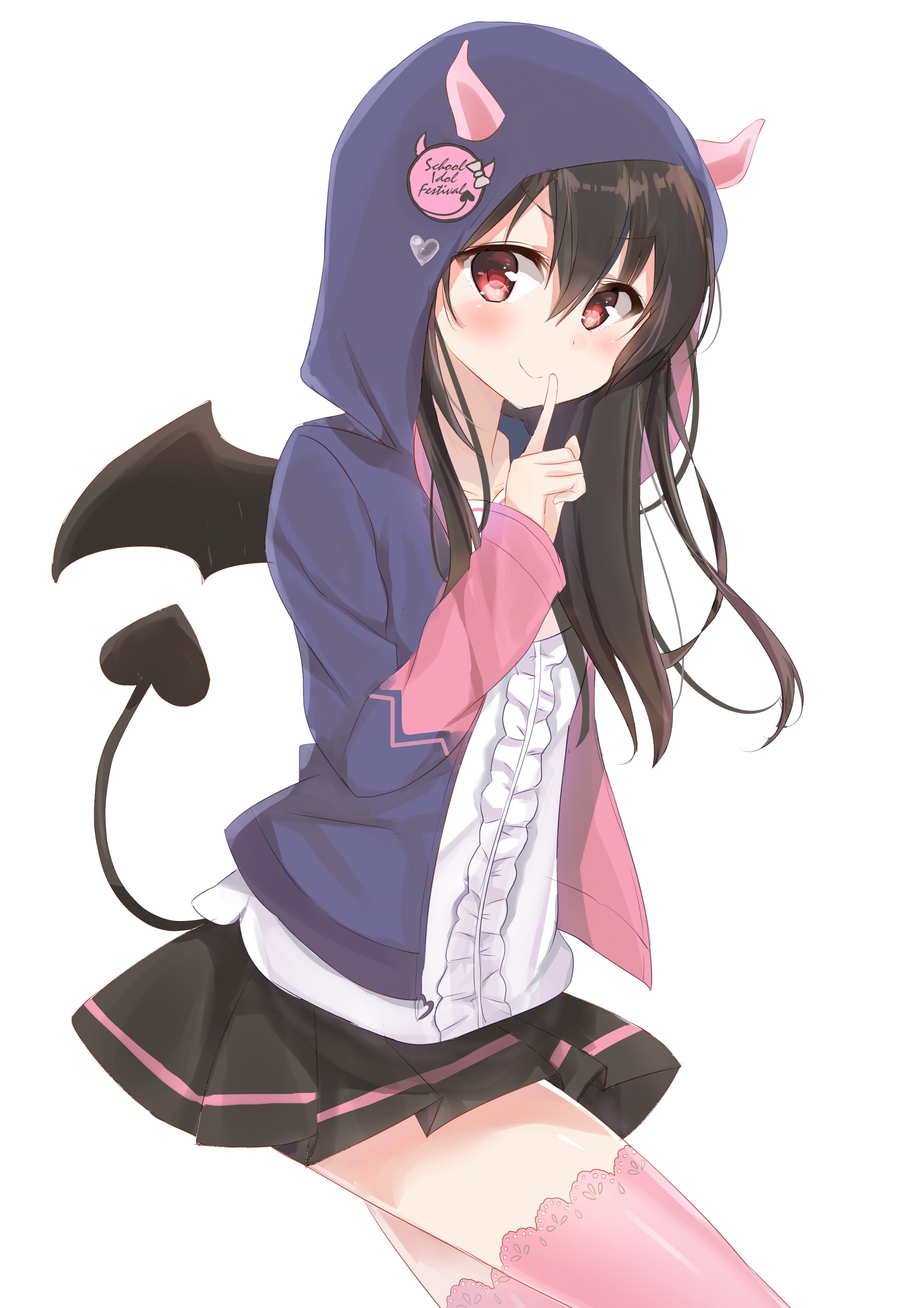 kanata (pixiv16607937) love live! yazawa nico horns tail thighhighs